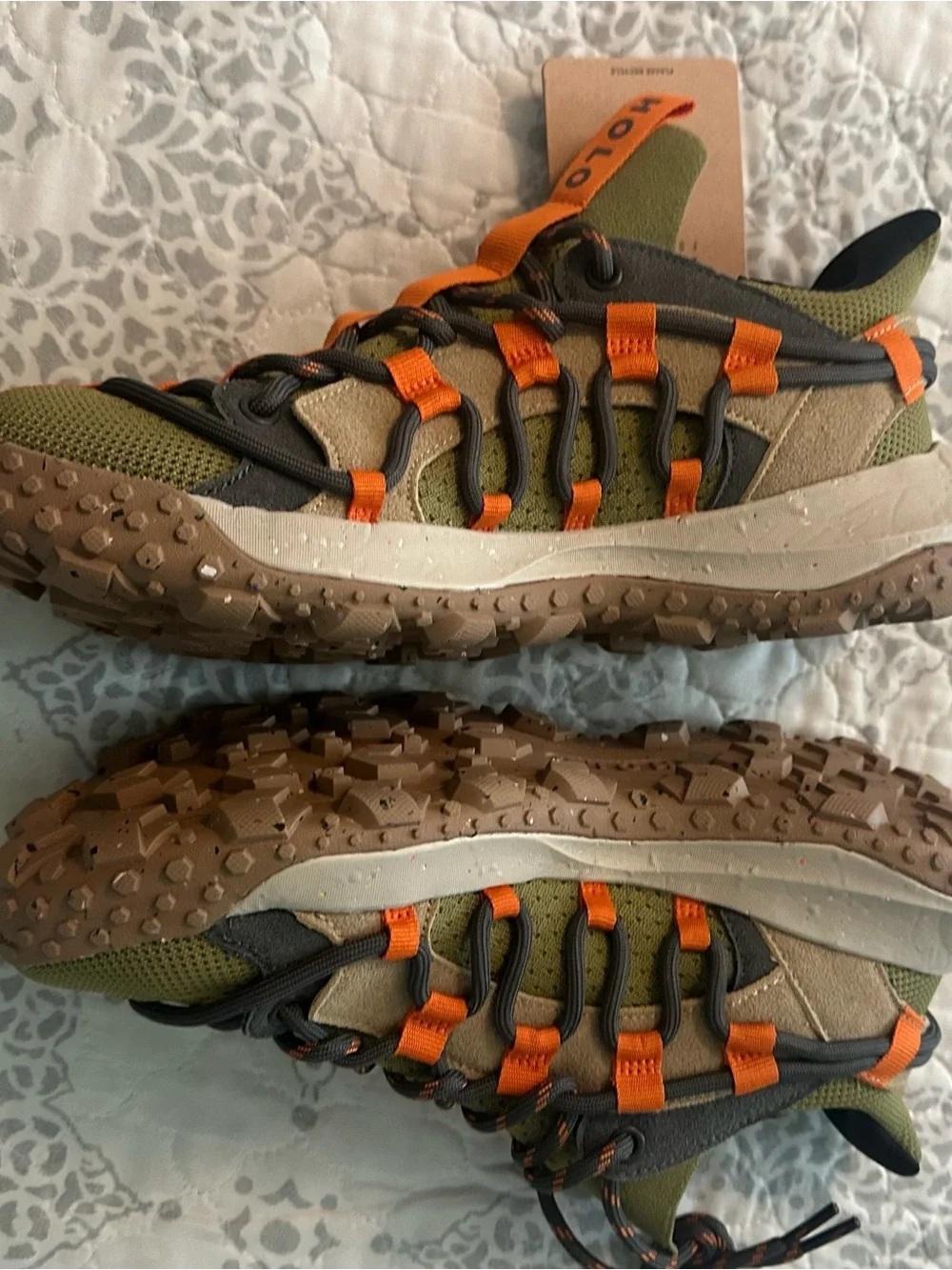 Halo Olive Green & Bright Orange Trail Sneakers - Women's Athletic Shoes